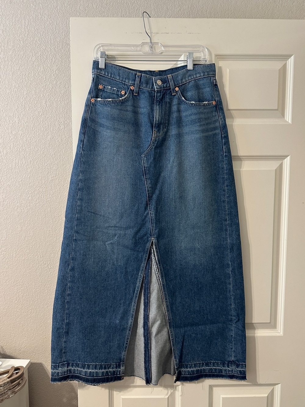 GAP Blue Denim Maxi Skirt Size 6 - Picture 4 of 10